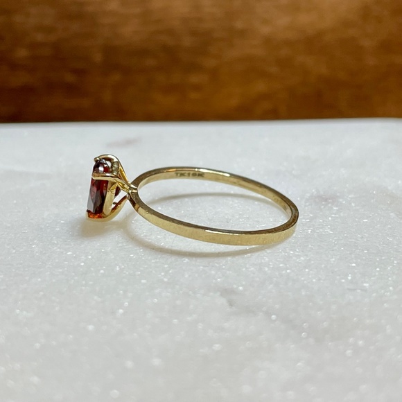 Amazon.com: Certified 10k Rose Gold Ladies Diamond and Heart  Lovely 10K Yellow Gold Garnet Heart Ring SZ 9.25